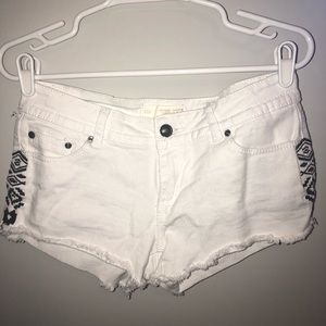 White denim shorts